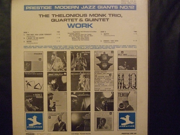 The Thelonious Monk Trio*, Quartet* & Quintet* : Work (LP, Comp, Mono, RE, RM)