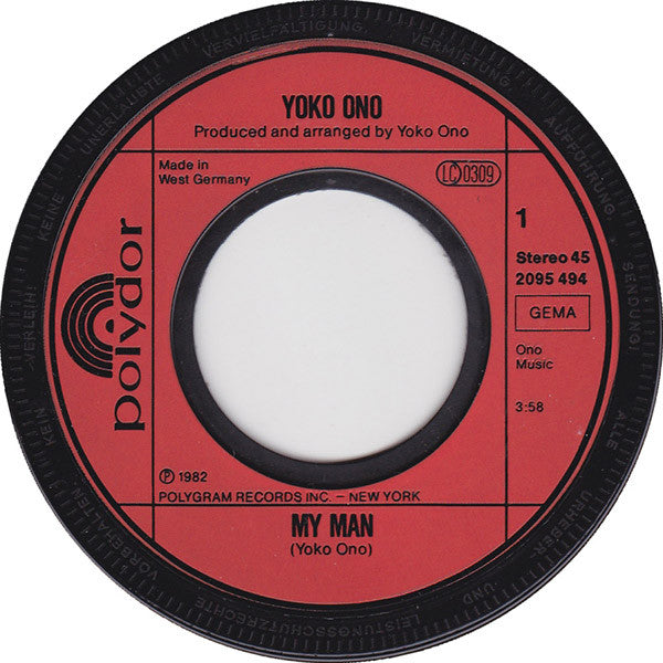 Yoko Ono : My Man (7", Single)
