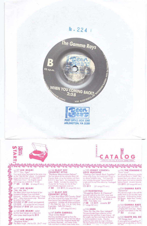 The Gamma Rays* : Dynamite (7")