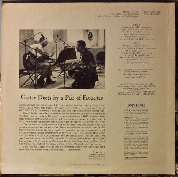 Chet Atkins And Hank Snow : Reminiscing (LP, Album, Mono)