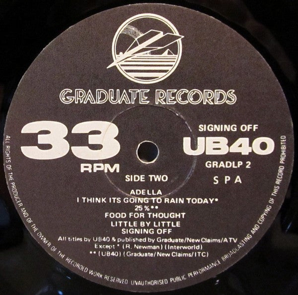 UB40 : Signing Off (LP, Album + 12")