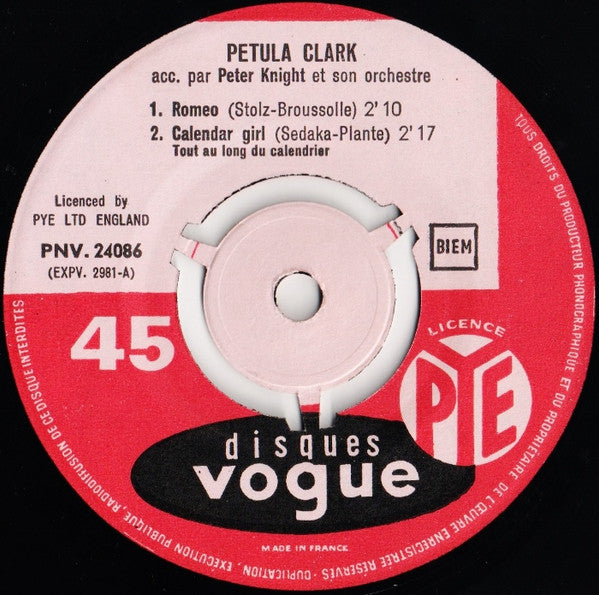 Petula Clark Accompagnée Par Peter Knight Et Son Orchestre* : Chante En Français Romeo (7", EP)