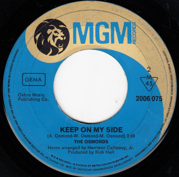 The Osmonds : Yo-Yo (7", Single, Mono)