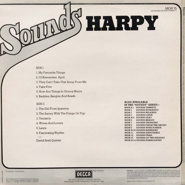 The David Snell Quintet : Sounds Harpy (LP)