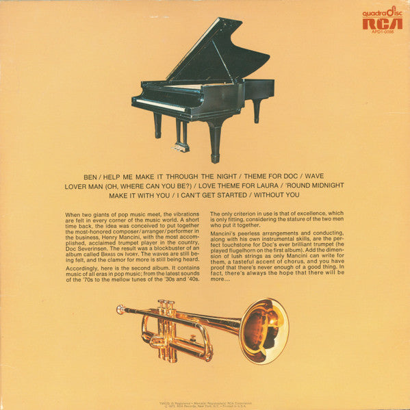 Henry Mancini And Doc Severinsen : Brass, Ivory & Strings (LP, Album, Quad)