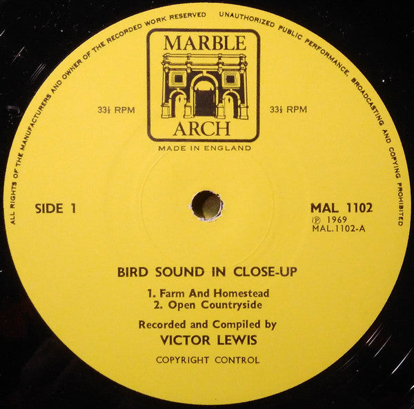 Victor C. Lewis : Bird Sounds In Close Up (LP, Mono)
