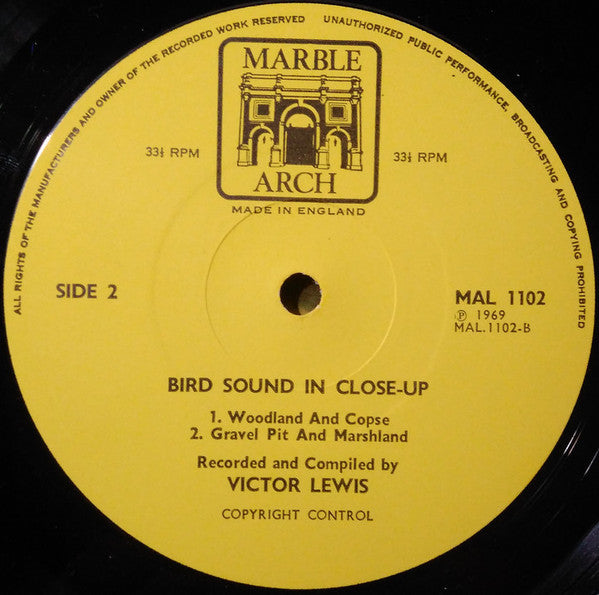 Victor C. Lewis : Bird Sounds In Close Up (LP, Mono)
