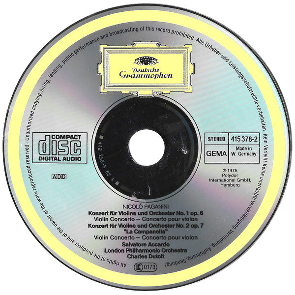 Niccolò Paganini - Salvatore Accardo, London Philharmonic Orchestra, Charles Dutoit : Violinkonzerte Nos. 1 & 2 (CD, Comp)