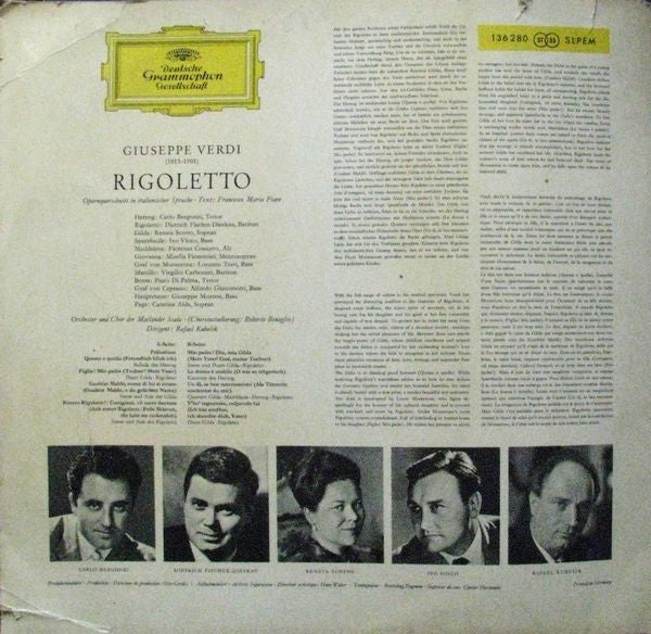 Giuseppe Verdi - Renata Scotto, Fiorenza Cossotto, Carlo Bergonzi, Dietrich Fischer-Dieskau, Rafael Kubelik : Rigoletto (LP, Album)