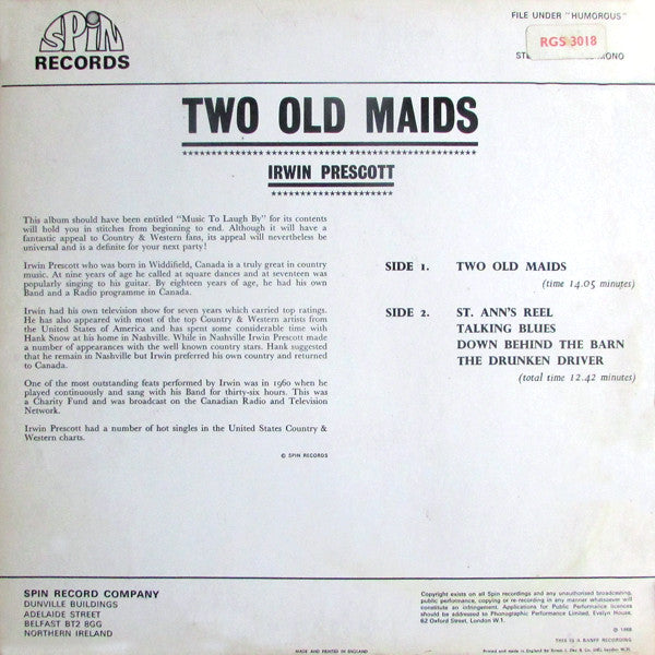 Irwin Prescott : Two Old Maids (LP, Album)