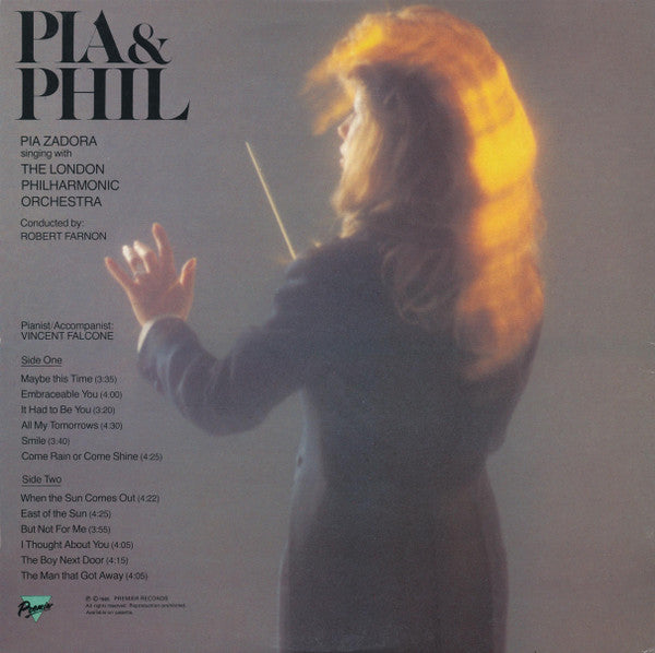 Pia Zadora With The London Philharmonic Orchestra : Pia & Phil (LP, Album, Gat)