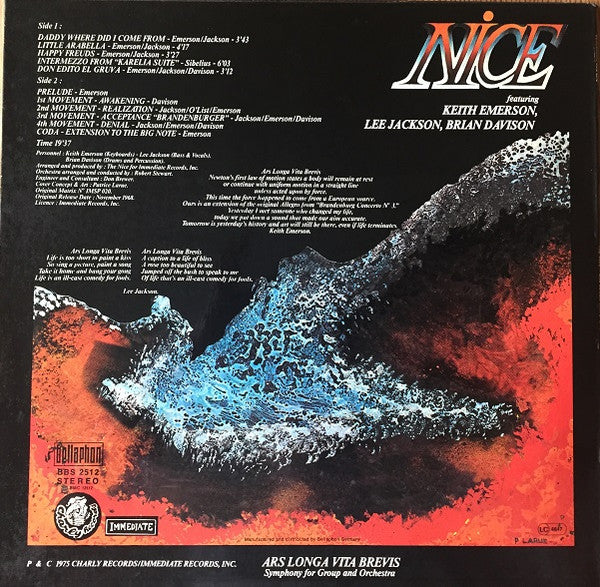 The Nice : Ars Longa Vita Brevis (LP, Album, RE)