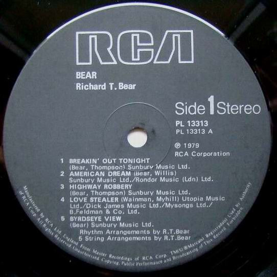Richard T. Bear : Bear (LP, Album)