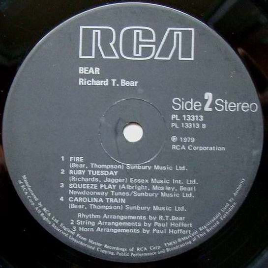 Richard T. Bear : Bear (LP, Album)