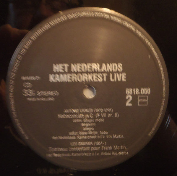 Netherlands Chamber Orchestra : Het Nederlands Kamerorkest "Live" (LP)