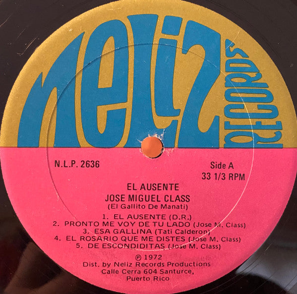 Jose Miguel Class con El Mariachi Jalisco : El Ausente (LP, Album)