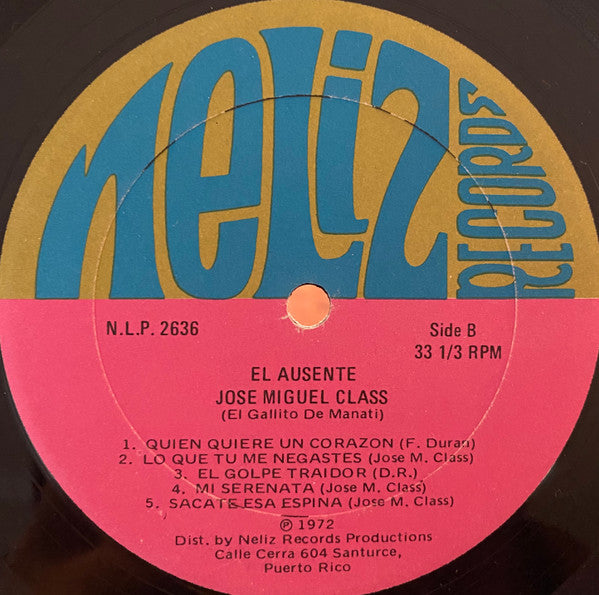 Jose Miguel Class con El Mariachi Jalisco : El Ausente (LP, Album)