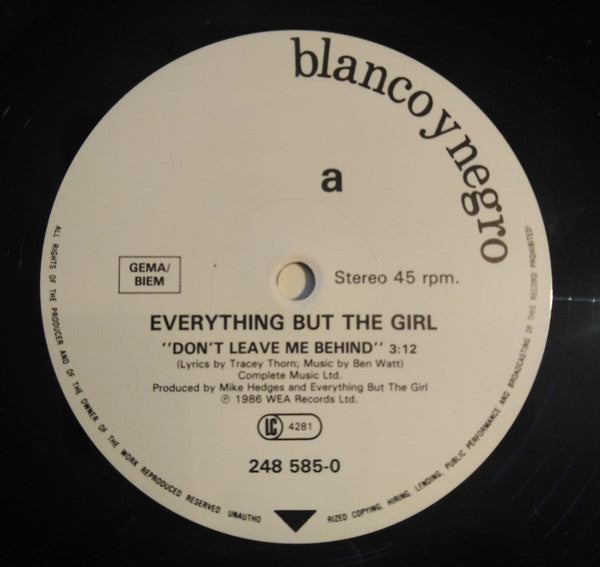 Everything But The Girl : Don't Leave Me Behind (12", Maxi)