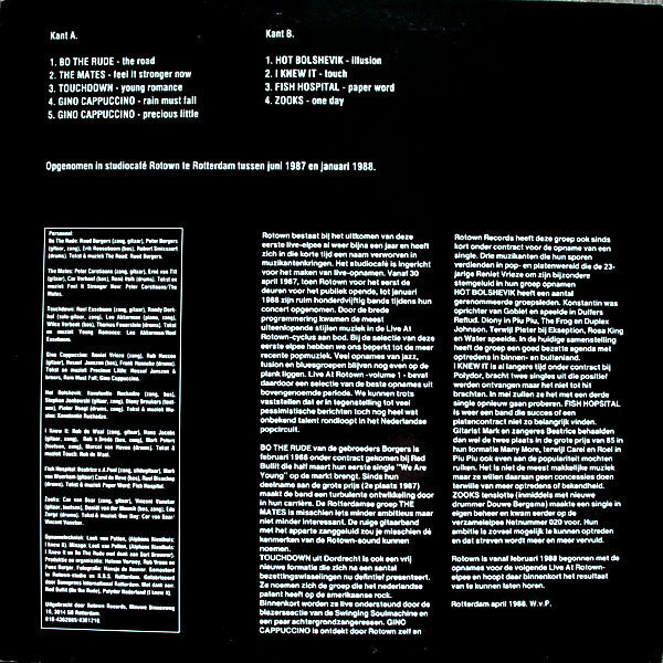 Various : Live At Rotown Volume 1 (LP, Comp)