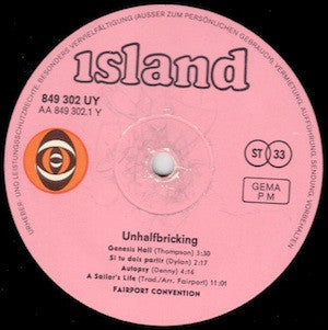 Fairport Convention : Unhalfbricking (LP, Album)