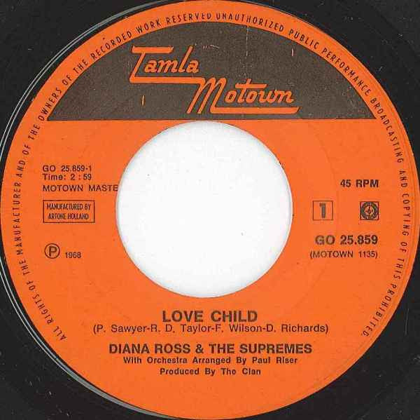 The Supremes : Love Child (7", Single, Mono)