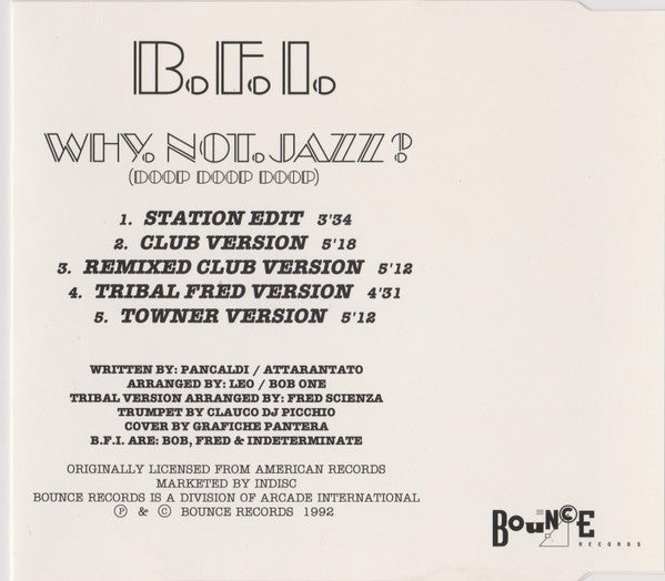 B.F.I. : Why Not Jazz? (Doop Doop Doop) (CD, Maxi)