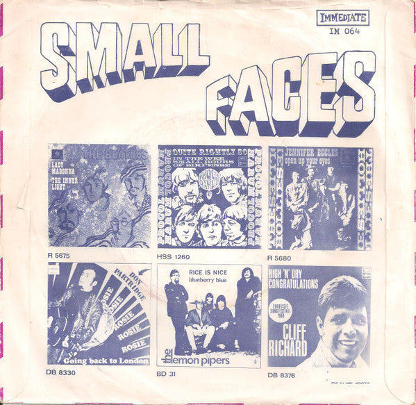 Small Faces : Lazy Sunday / Rollin' Over (7", Single)