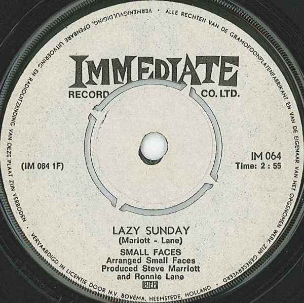 Small Faces : Lazy Sunday / Rollin' Over (7", Single)