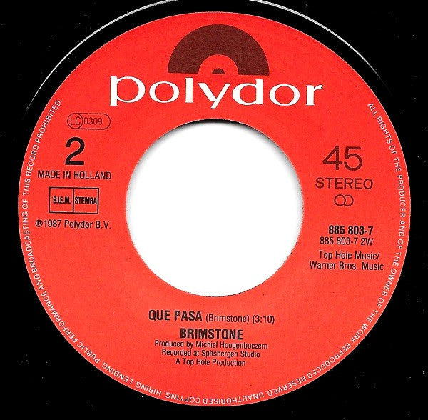 Brimstone (4) : Do That To Me One More Time (7", Single)