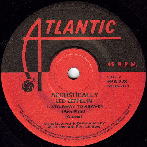 Led Zeppelin : Acoustically (7", EP, RE)