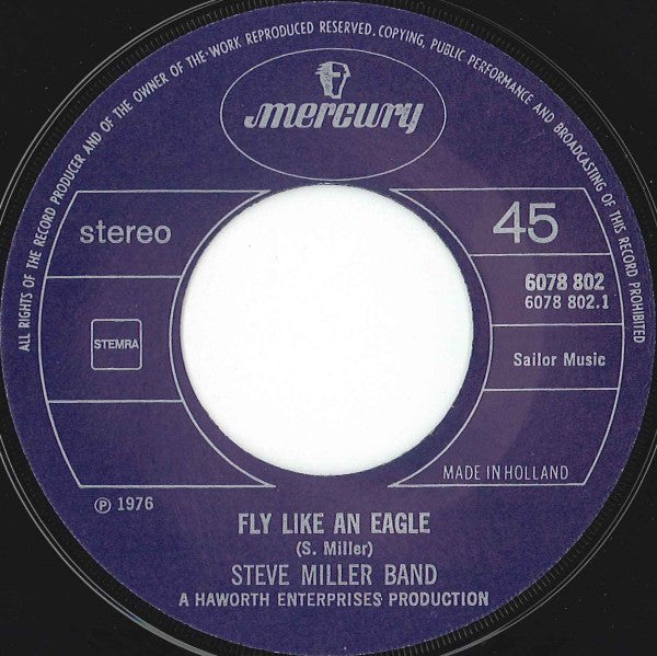 Steve Miller Band : Fly Like An Eagle (7", Single)