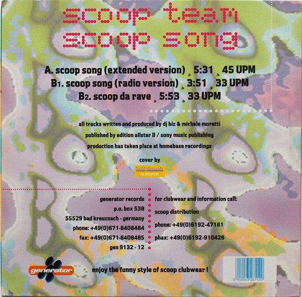 Scoop Team : Scoop Song (12")