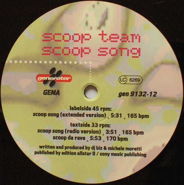 Scoop Team : Scoop Song (12")