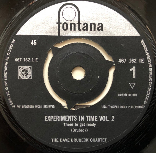 The Dave Brubeck Quartet : Experiments In Time Vol. 2 (7", Mono, Pus)