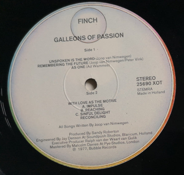 Finch (4) : Galleons Of Passion (LP, Album)
