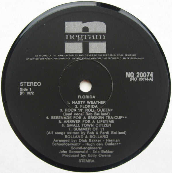 Bolland & Bolland : Florida (LP, Album, Gat)