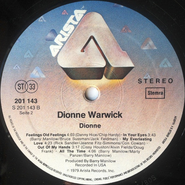 Dionne Warwick : Dionne (LP, Album, RE)