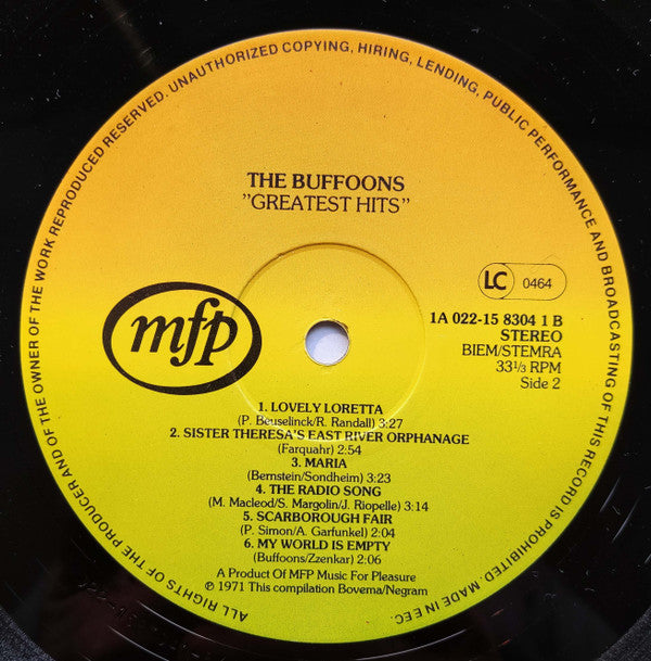 The Buffoons : Greatest Hits (LP, Comp)