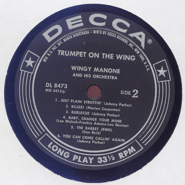 Wingy Manone & His Orchestra : Trumpet On The Wing (LP, Mono)