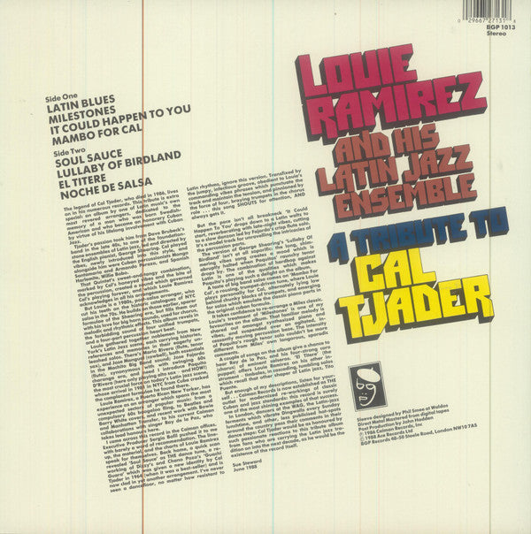 Louie Ramirez And His Latin Jazz Ensemble : A Tribute To Cal Tjader (LP, Album, RE)