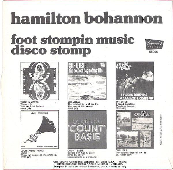 Hamilton Bohannon : Foot Stompin Music / Disco Stomp (7")
