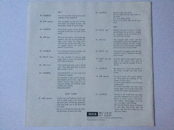 Georg Friedrich Händel : Messiah (3xLP, Album + Box)