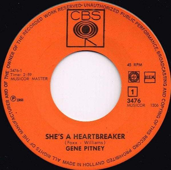 Gene Pitney : She's A Heartbreaker / Conquistador (7", Single)