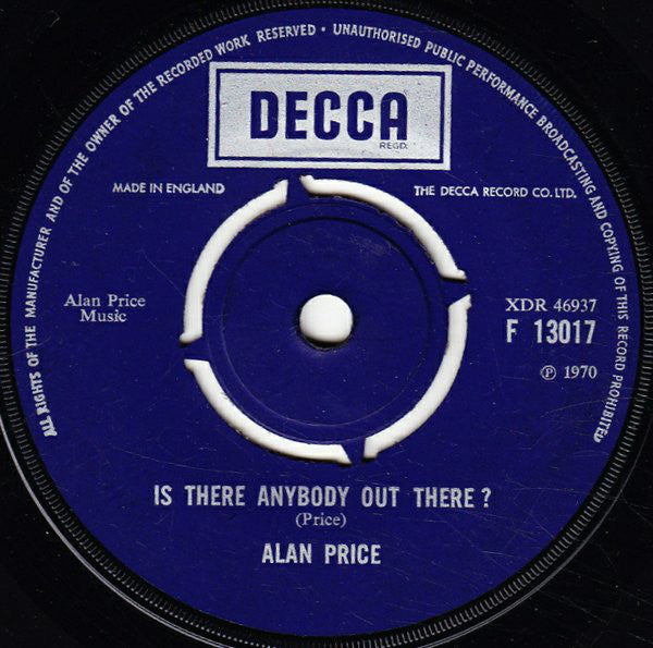Alan Price : Sunshine & Rain (The Name Of The Game) (7")