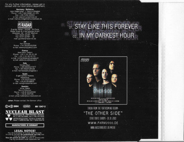 Farmer Boys : The Other Side (Clubsingle) (CD, Promo, Smplr)