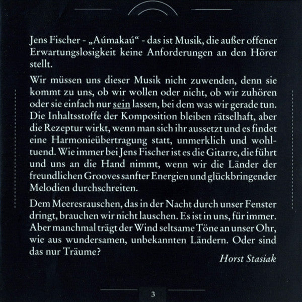 Jens Fischer : Aúmakaú (CD, Album)