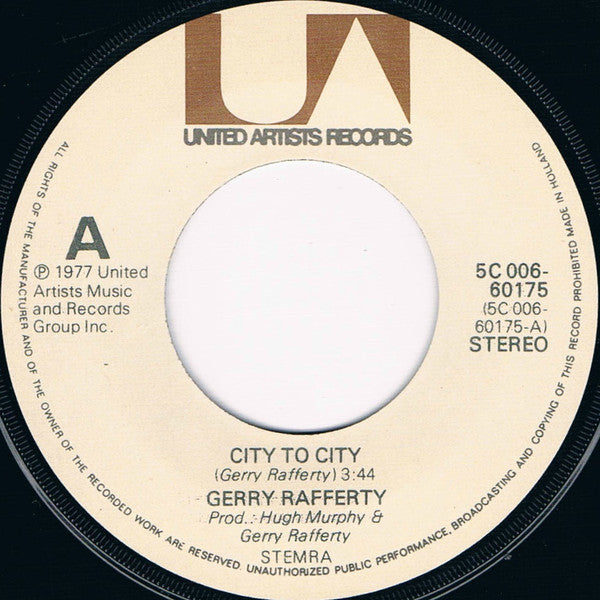 Gerry Rafferty : City To City (7", Single)