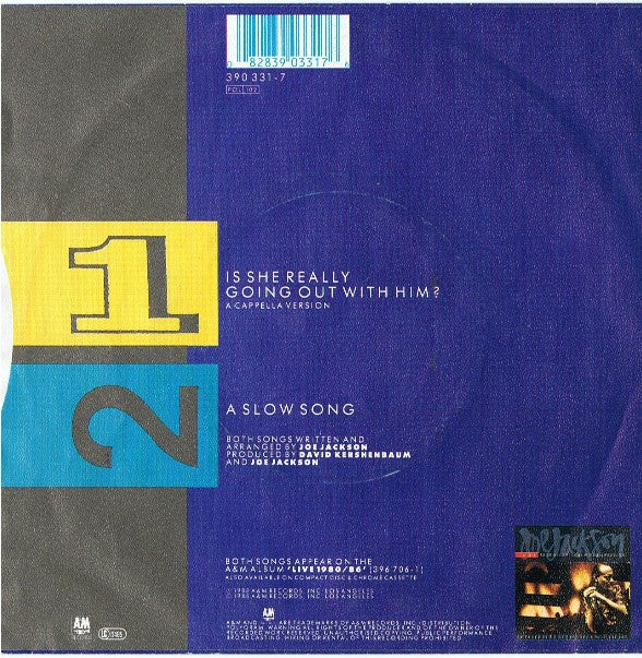 Joe Jackson : Is She Really Going Out With Him? (A Cappella Version) (7", Single, 4:1)