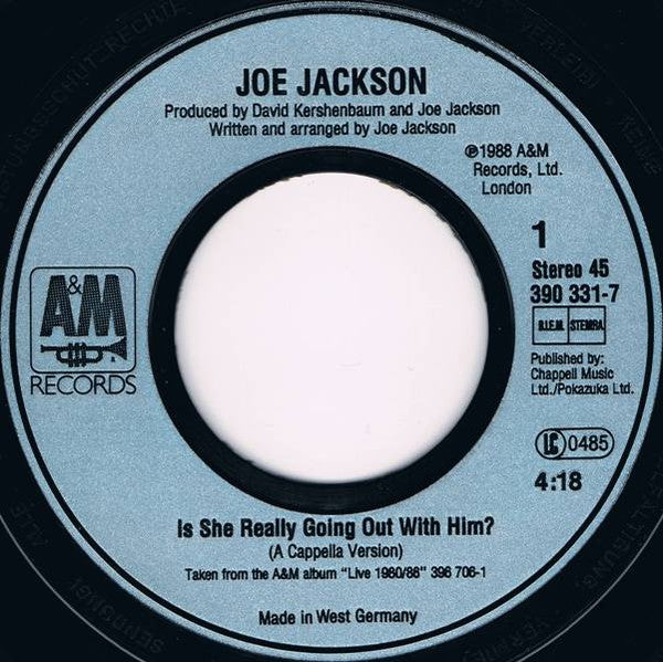 Joe Jackson : Is She Really Going Out With Him? (A Cappella Version) (7", Single, 4:1)
