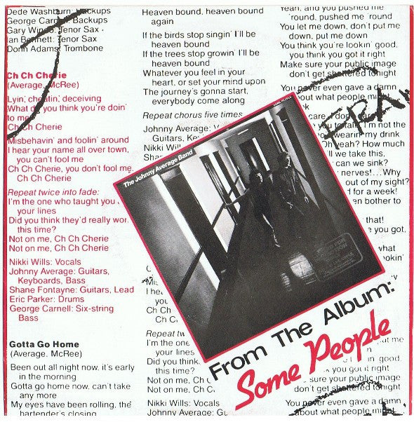 Johnny Average Band : Ch Ch Cherie (7")